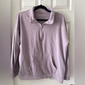 Marc New York Ribbed Quarter Zip Lavender Size Large
